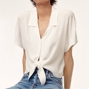 Aritzia Wilfred Tie Front Blouse Size XXS